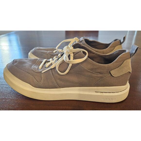 Cole Haan Shoes Mens 11.5 Gray White Grand Pro Rally Canvas Court‎ Athletic Low - Picture 1 of 7